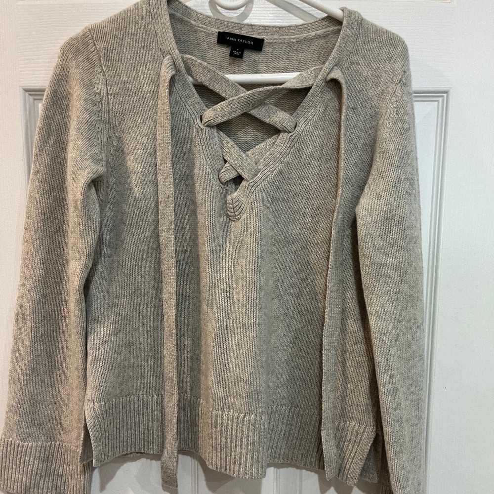 Ann Taylor Knit Sweater Wool Cashmere blend Small